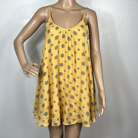 Kimchi Blue Urban Outfitters Yellow Spaghetti Straps Mini Swing Dress Size XS - Picture 2 of 10